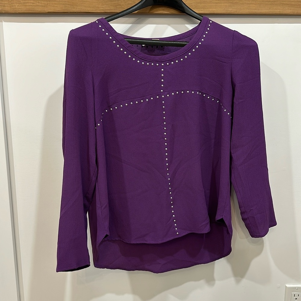 Michael Kors purple tunic blouse with silver stud details